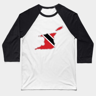 Trinidad and Tobago Flag and Map Baseball T-Shirt